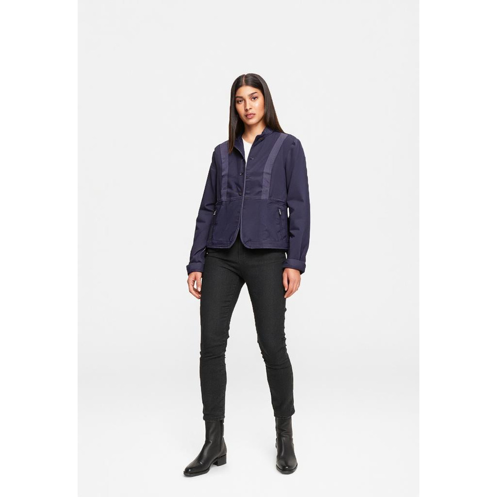 DKNY Women Black Jacket collared button up light jacket size 12 96% cotton
